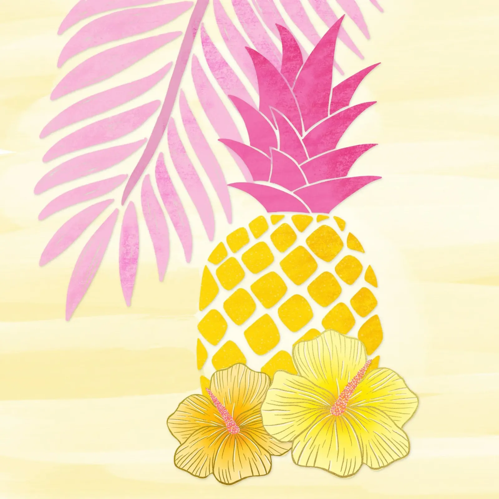 Ananas e vibrazioni estive in giallo e rosa pellicola backlit da CalliLetters