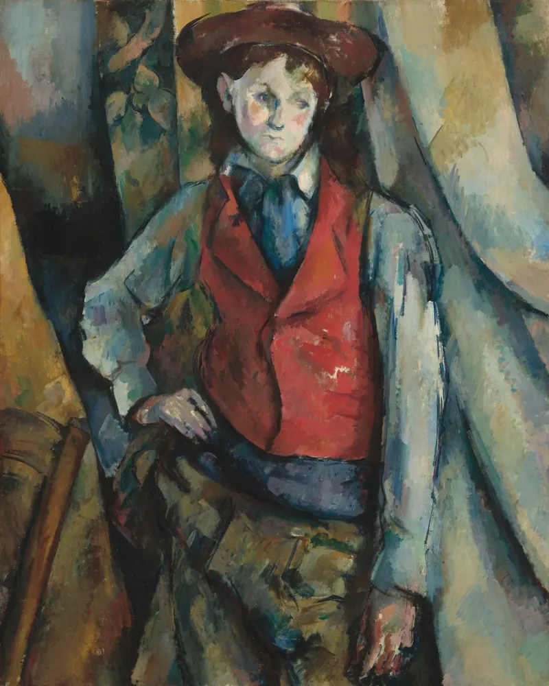 Paul Cézanne - Ragazzo con gilet rosso pellicola backlit da Timeless Artworks