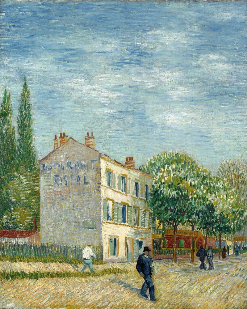 Vincent van Gogh - The restaurant Rispal in Asnieres canvas met Baklijst van Timeless Artworks