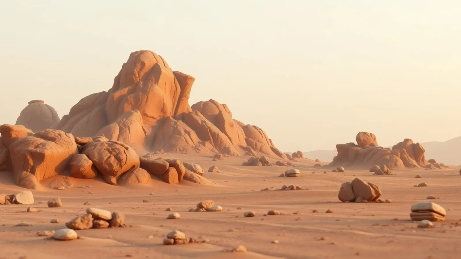 Expansive desert landscape featuring unique rock formations canvas by DesignDoodle
