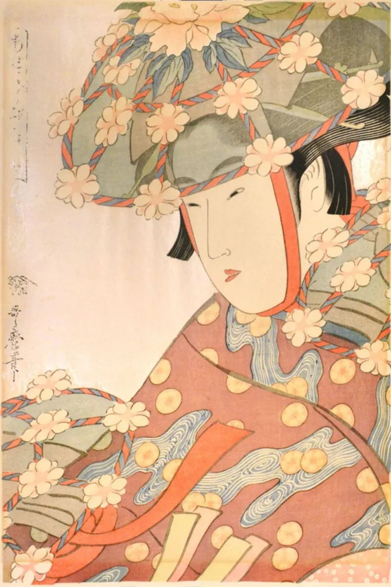 Ukiyo-e: Pittura giapponese - La fanciulla airone di Utamaro poster da Aesthetic Muse