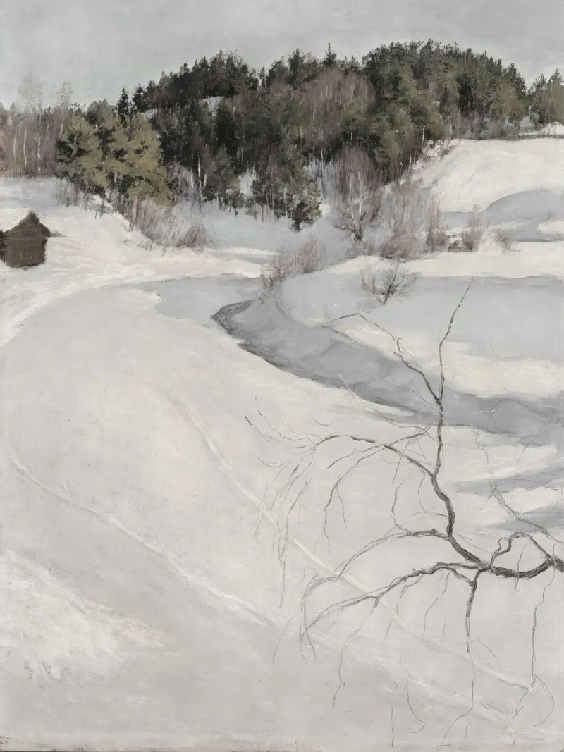 Winter Scene poster con telaio in alluminio da vintageshop
