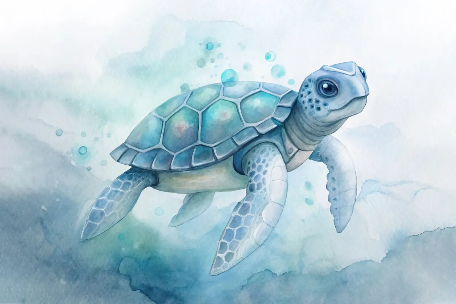 Turtle in watercolor canvas by 🎁 ARTVI-SHOP