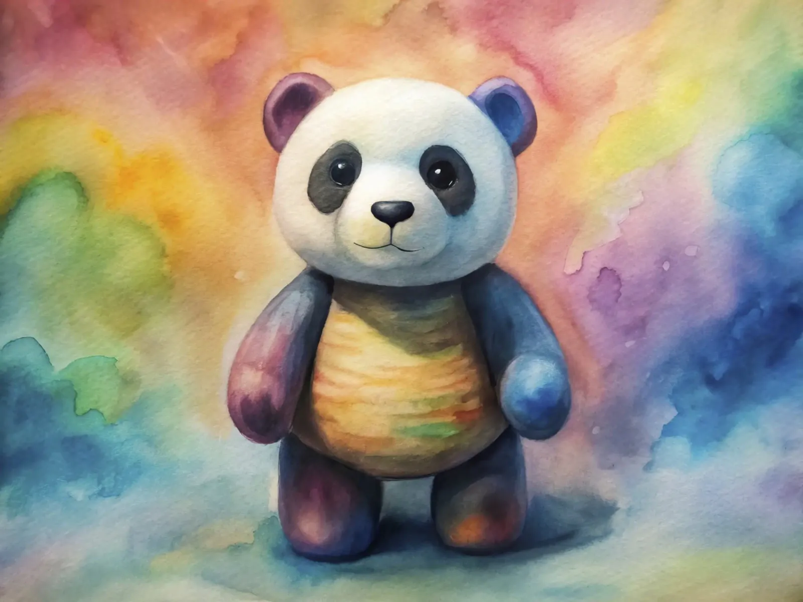 orso panda acquerellato poster da 🎁 ARTVI-SHOP