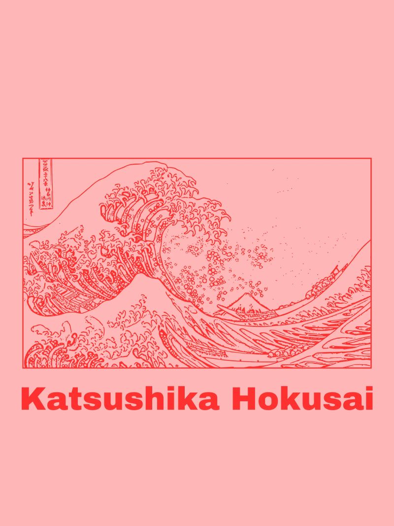 Estética japonesa - La pintura ondulante de Hokusai poster de SMPLE