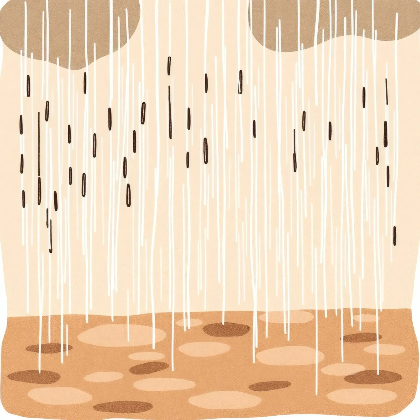 rain falling on a brown ground with sparse clouds hahnemühle by DesignDoodle