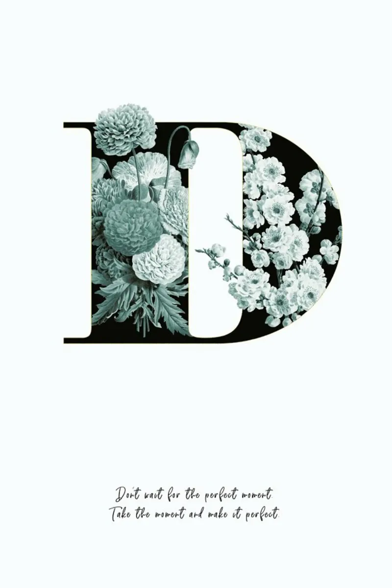Flower Alphabet - D pellicola backlit da Froilein Juno