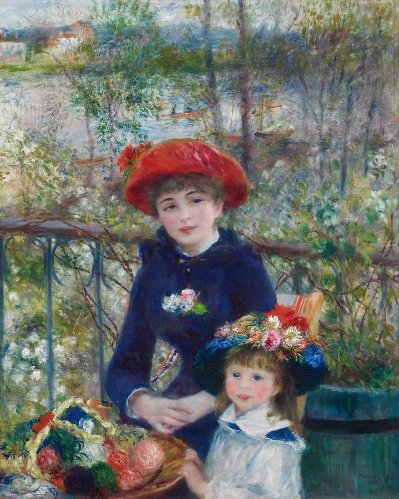 Pierre-Auguste Renoir - Due sorelle (sulla terrazza) pellicola backlit da Timeless Artworks