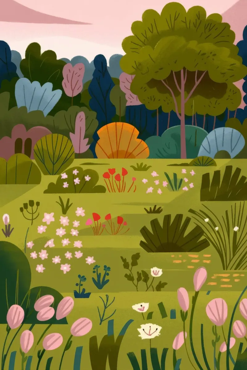 Scena di giardino carta hahnemühle da Seren Liodra