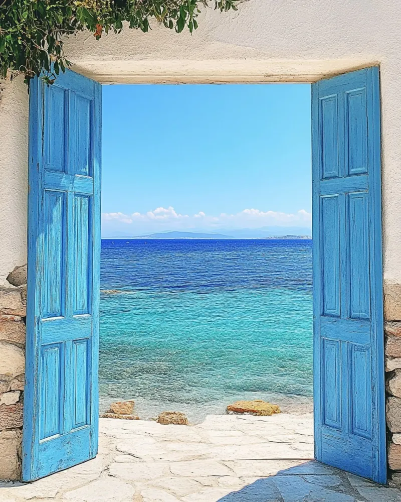 Santorini-Vibes Hahnemühle von PhotoVibe Decor