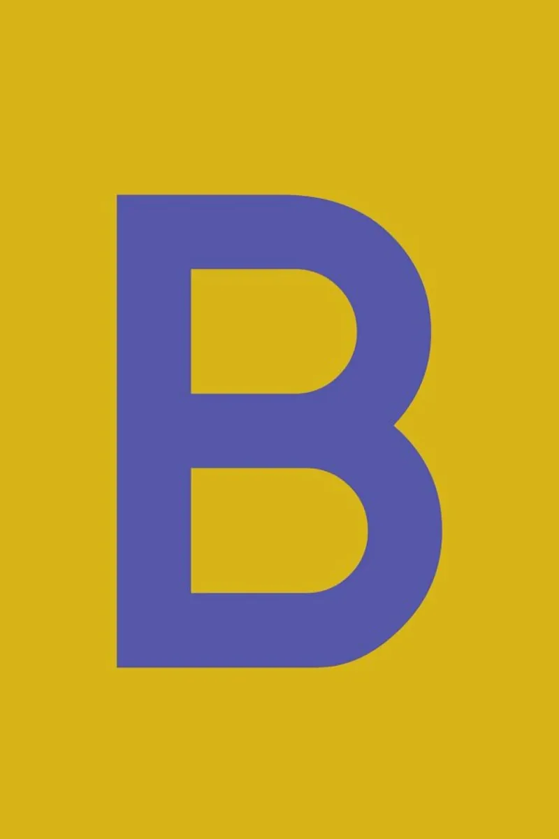 Yellow Letter B canvas van Studio One