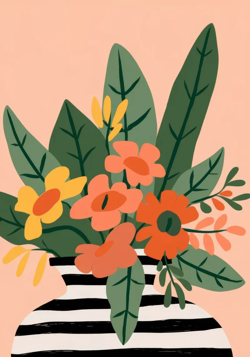 Vegetable Pattern canvas by Seren Liodra