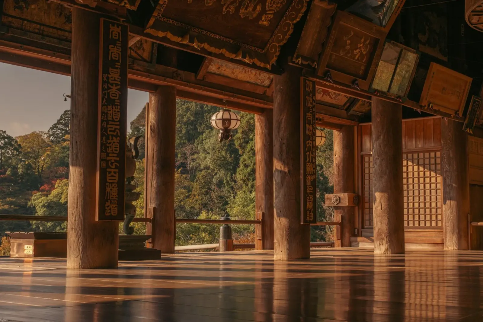 Tempio giapponese a Nara, Giappone pellicola backlit da Marcel Bisig
