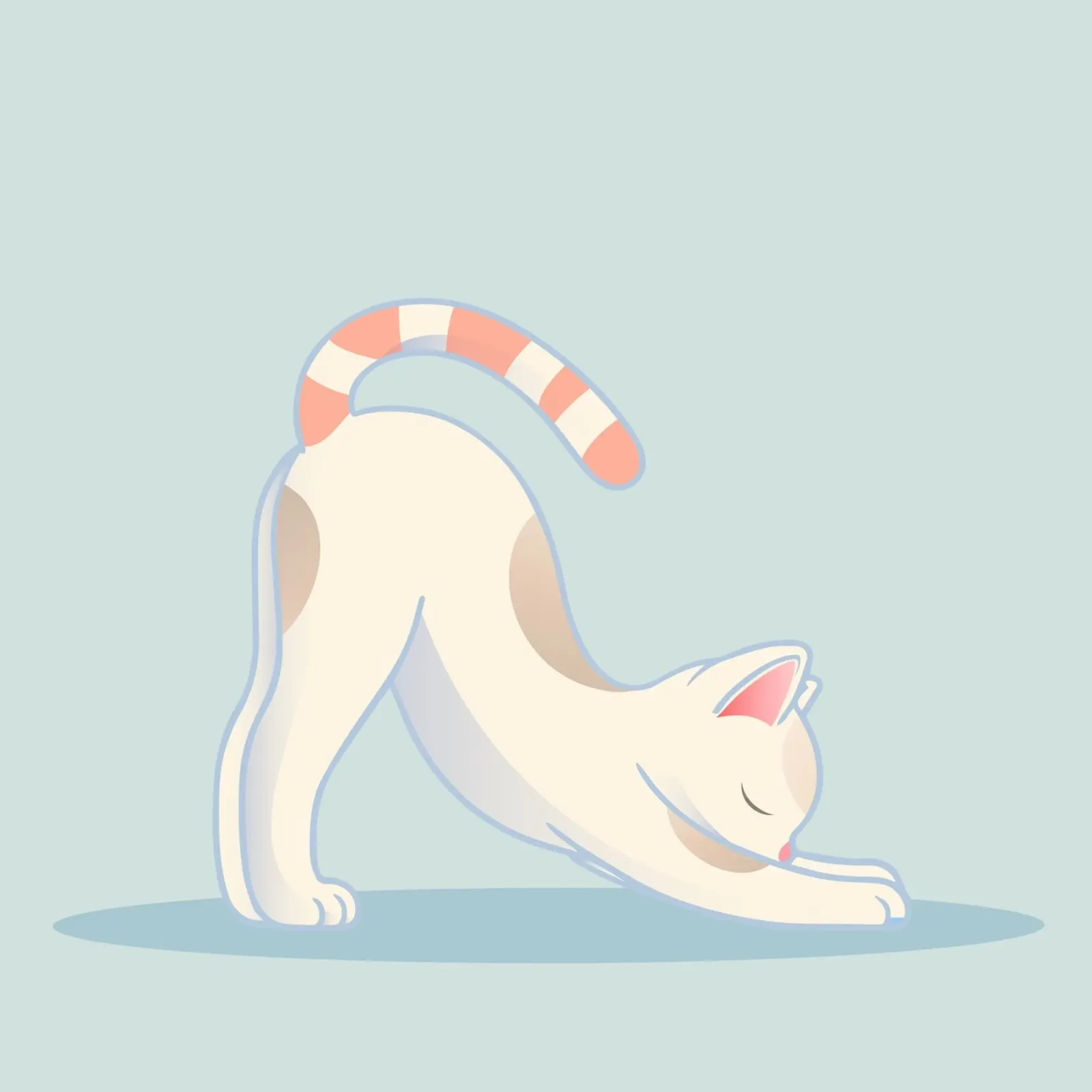 Cat in yoga stretch pose - stretching and relaxation canvas by namosh