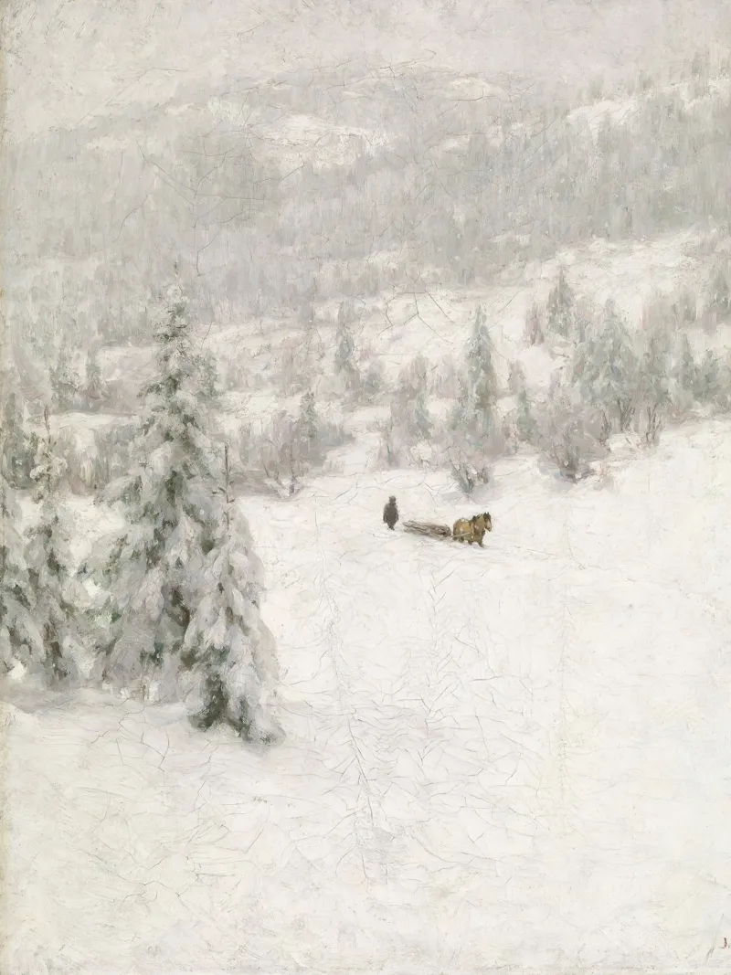 Sled In The Snow carta hahnemühle da vintageshop