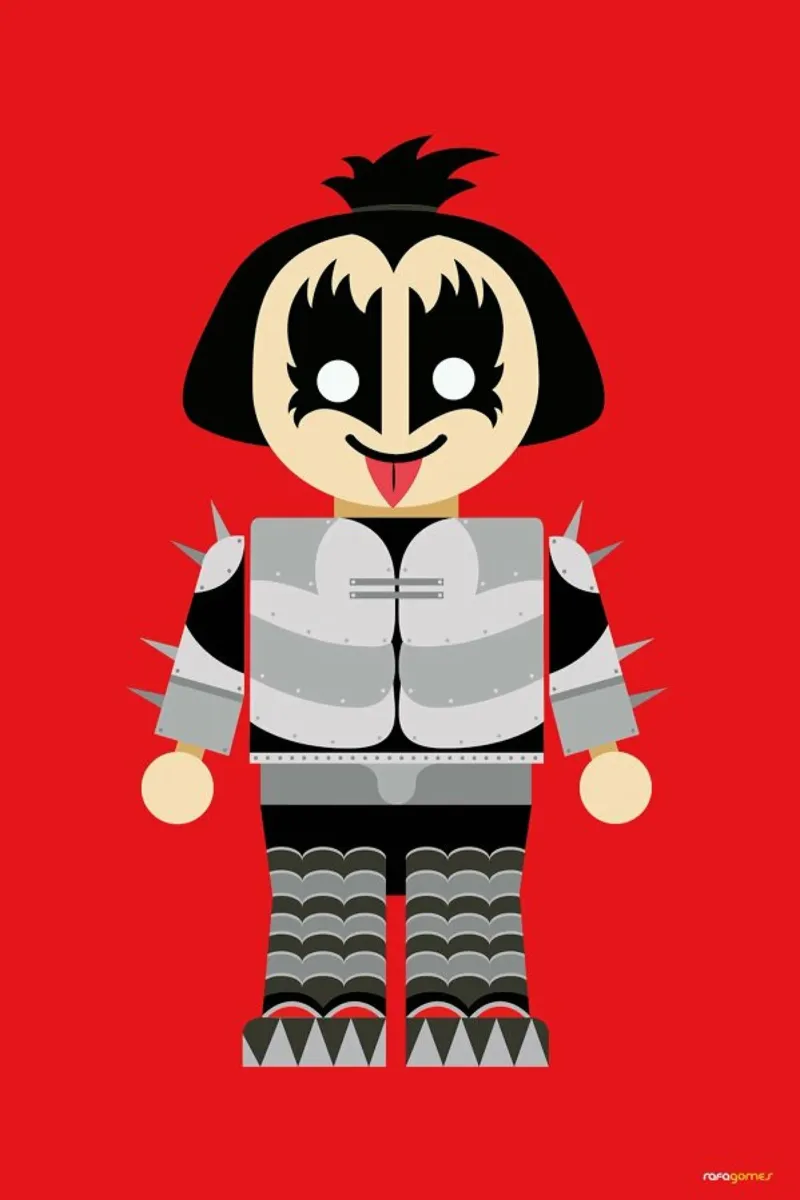 Gene Simmons Toy poster con telaio in alluminio da Rafa Gomes