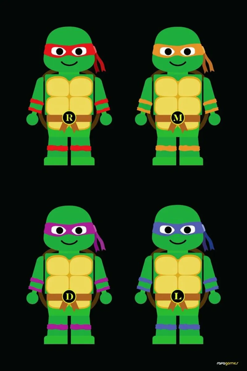 Teenage Mutant Ninja Turtles poster con telaio in legno da Rafa Gomes