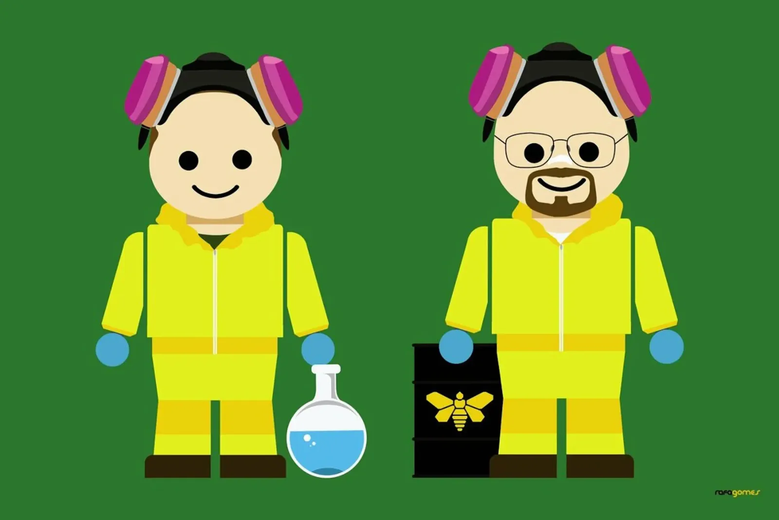 Pinkman and Heisenberg Toy poster con telaio in plastica da Rafa Gomes