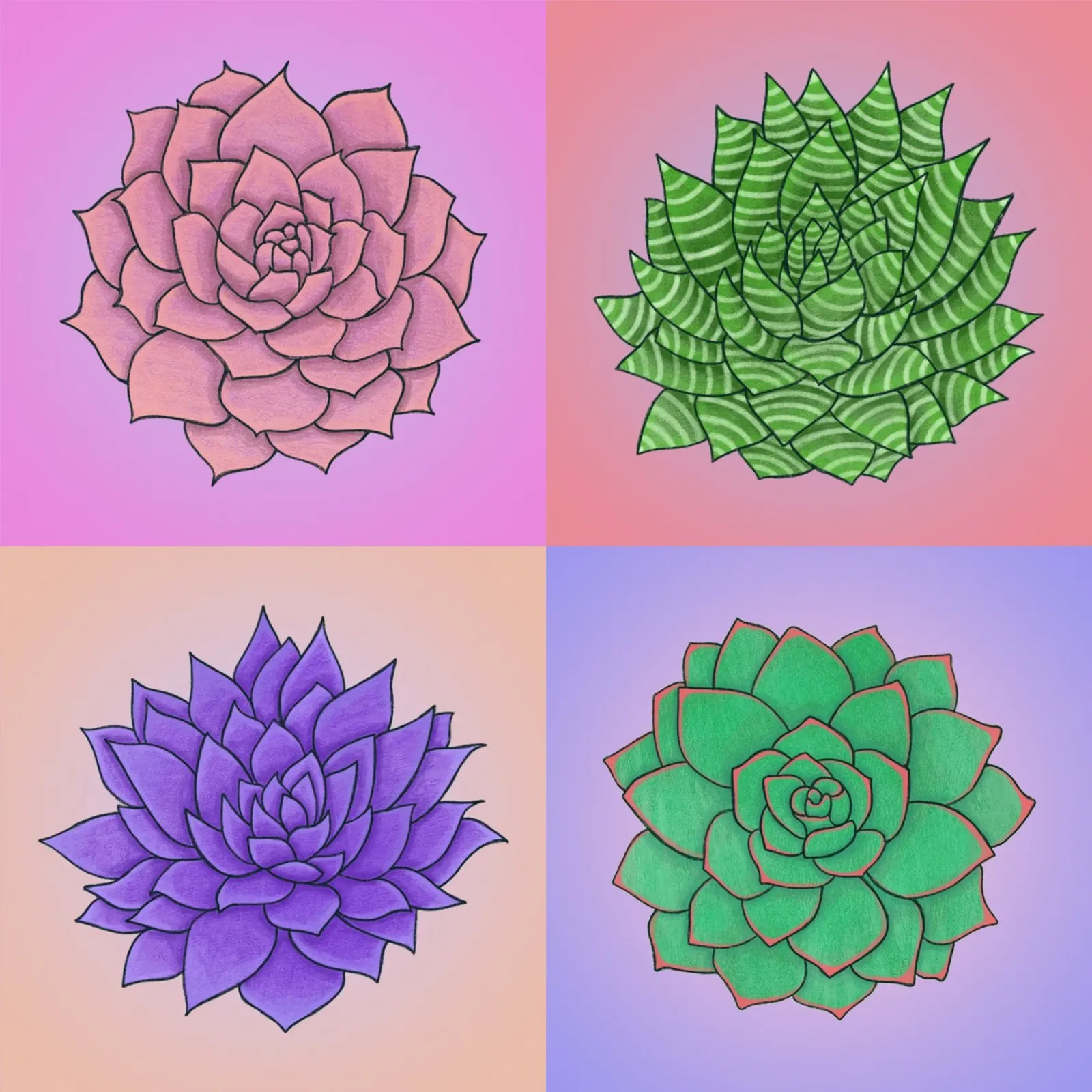 Succulente Pop Art plexiglass da Loobs
