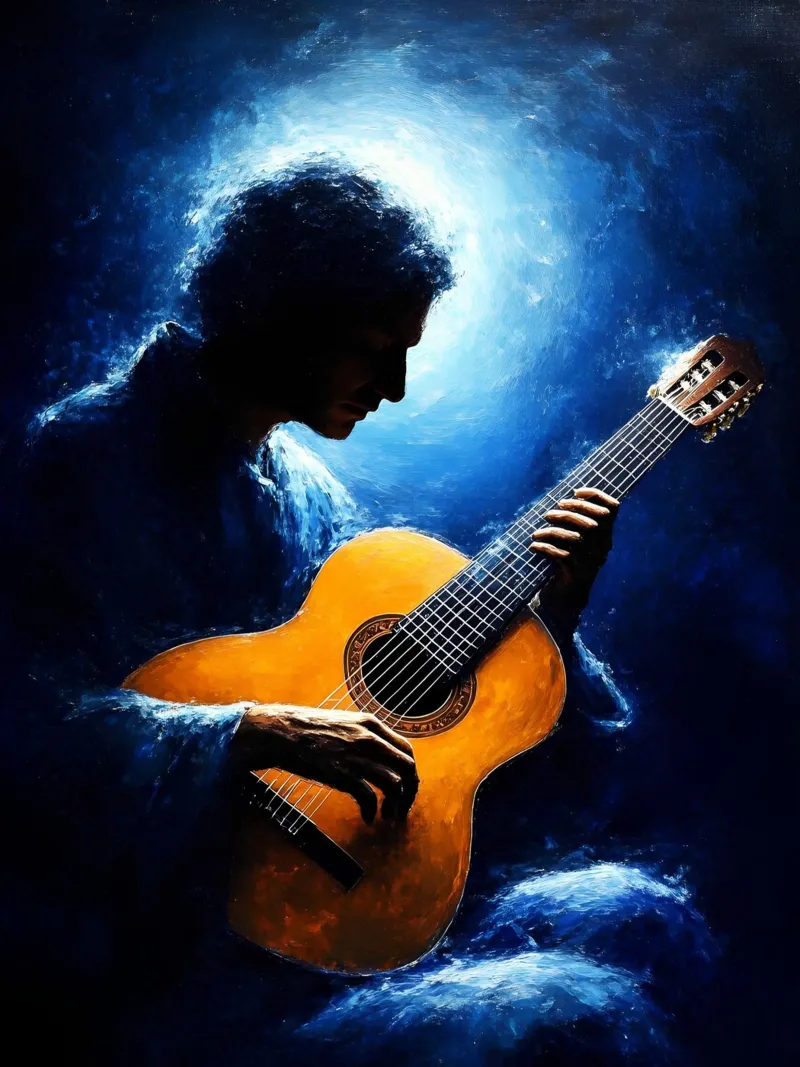 Chitarrista musicista Silhouette plexiglass da Musictime