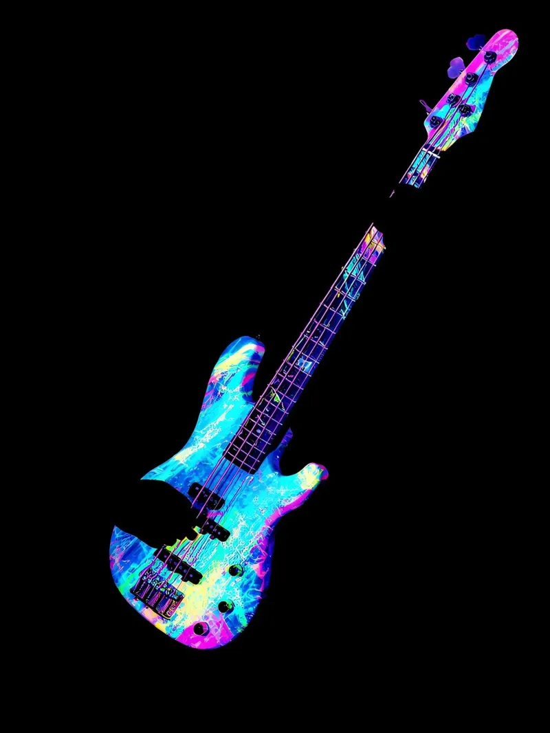 Glühende E-Gitarre Poster von Musictime