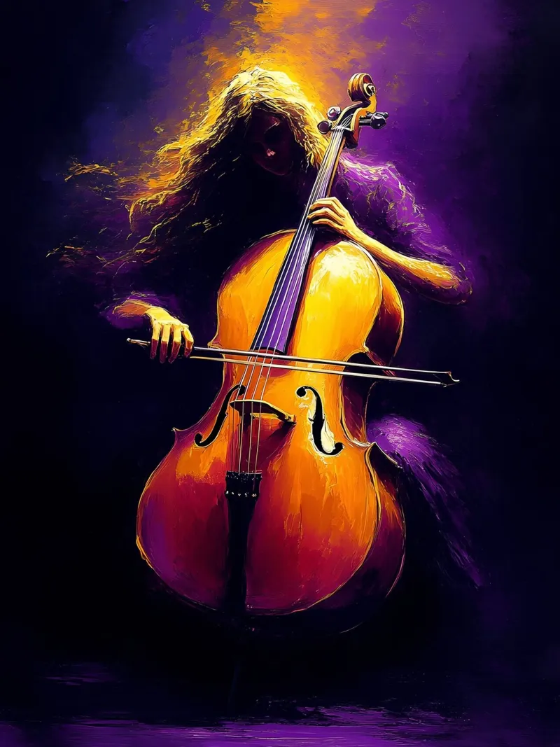 Cello Musician Silhouette hahnemühle by Musictime