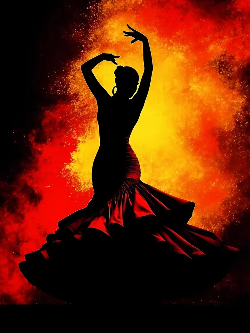 Flamenco Dancer Silhouette acrylic glass by Musictime