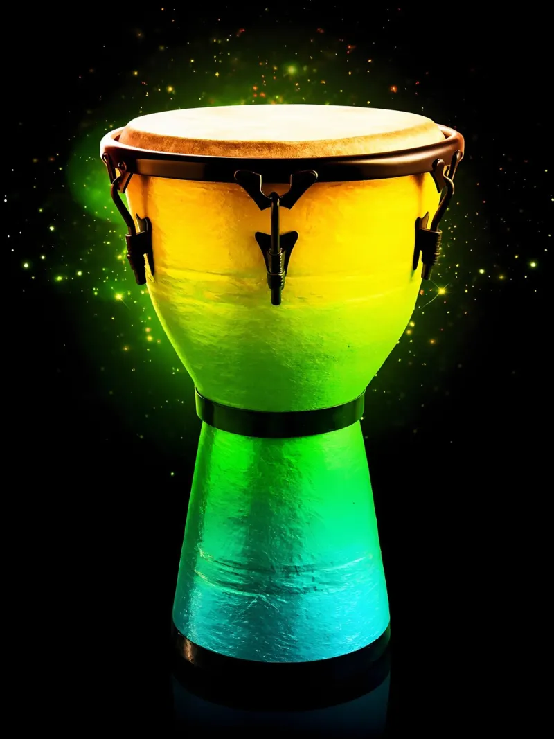 Djembe - Strumento musicale tela con Cornice a cassetta da Musictime