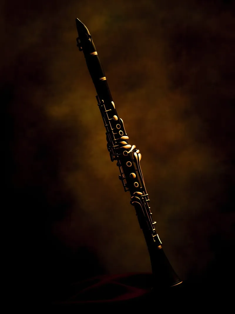 Clarinetto nero - Sagoma di strumento musicale pellicola backlit da Musictime