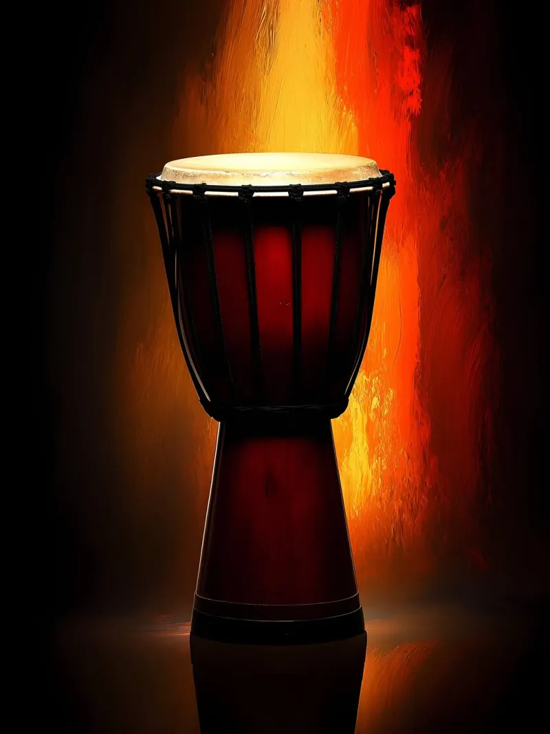 Djambe - Strumento musicale tela con Cornice a cassetta da Musictime