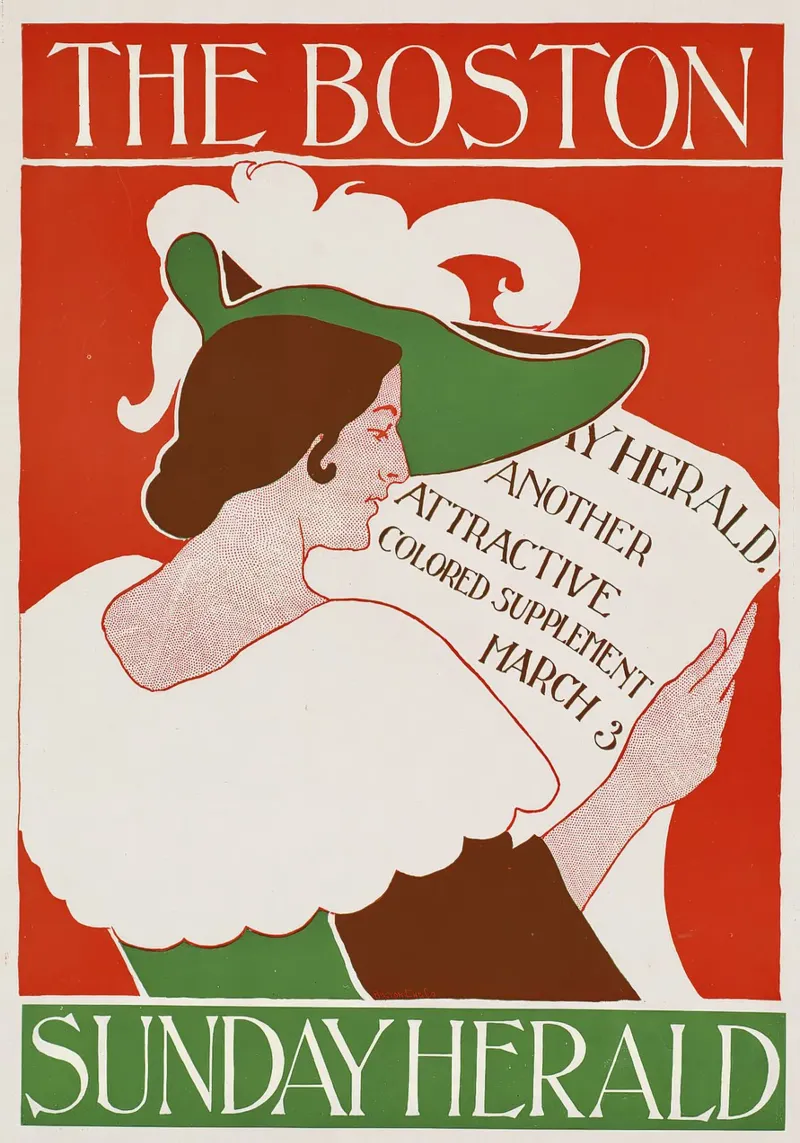 Poster d'epoca - Boston - Ritratto di donna poster con telaio in alluminio da Vintage Gems