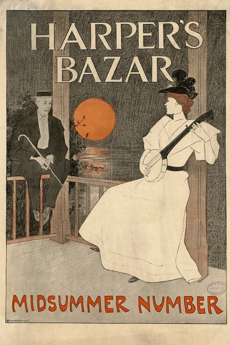 Poster d'epoca, copertina di rivista d'epoca, Harper's carta hahnemühle da Vintage Gems
