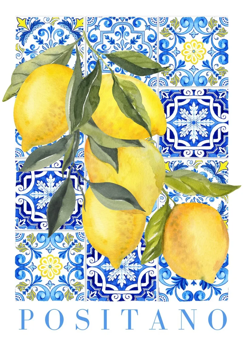 Impresiones de limones, Arte colorido, Arte de moda, Arte moderno de frutas metacrilato de Bella Studio