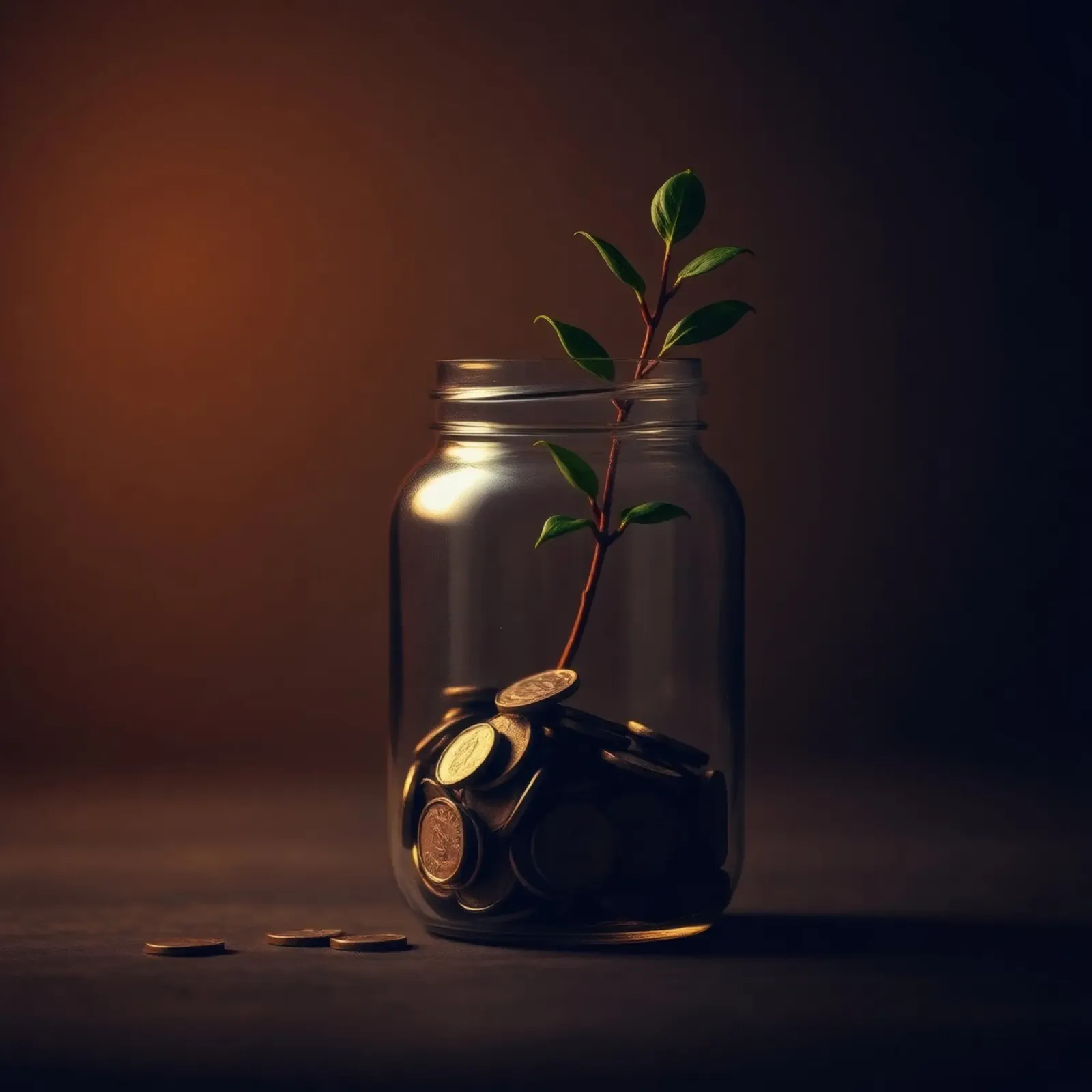 Il vaso del denaro fa crescere una pianta che simboleggia la crescita finanziaria. poster con telaio in legno da DesignDoodle