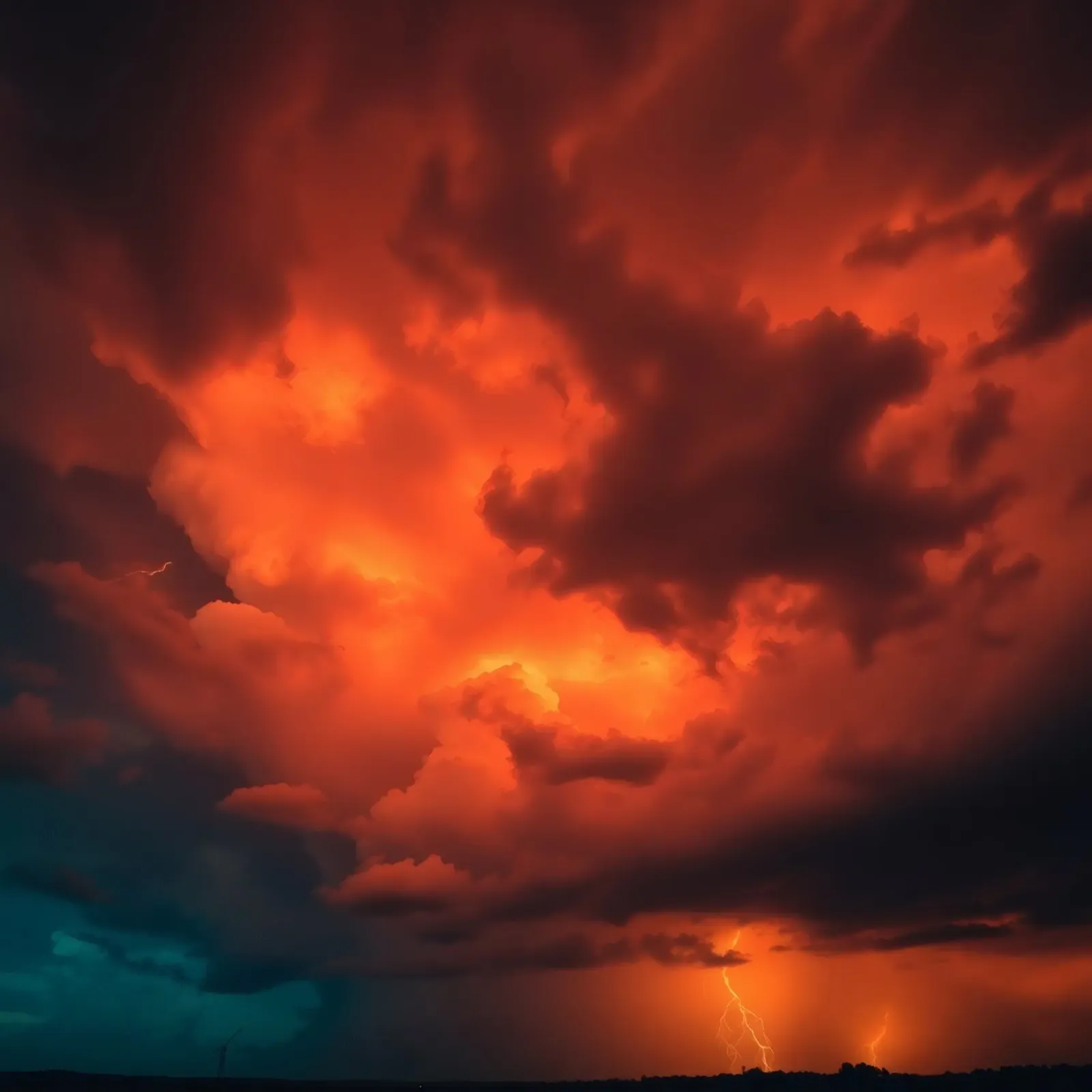 Dramatic sunset with storm clouds and lightning canvas with Floater frame by DesignDoodle