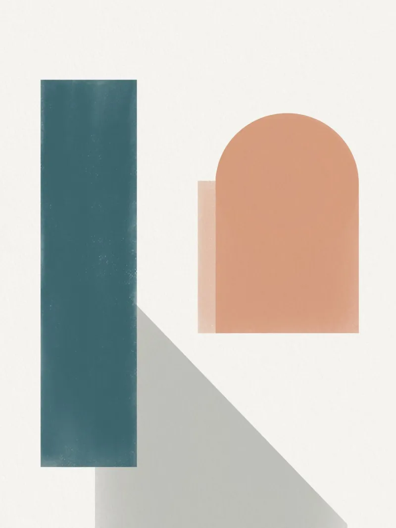 Geometric architecture arrangement canvas by Little Dean