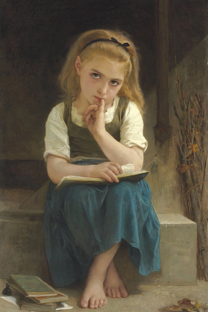 William-Adolphe Bouguereau - La lezione difficile poster da Timeless Artworks