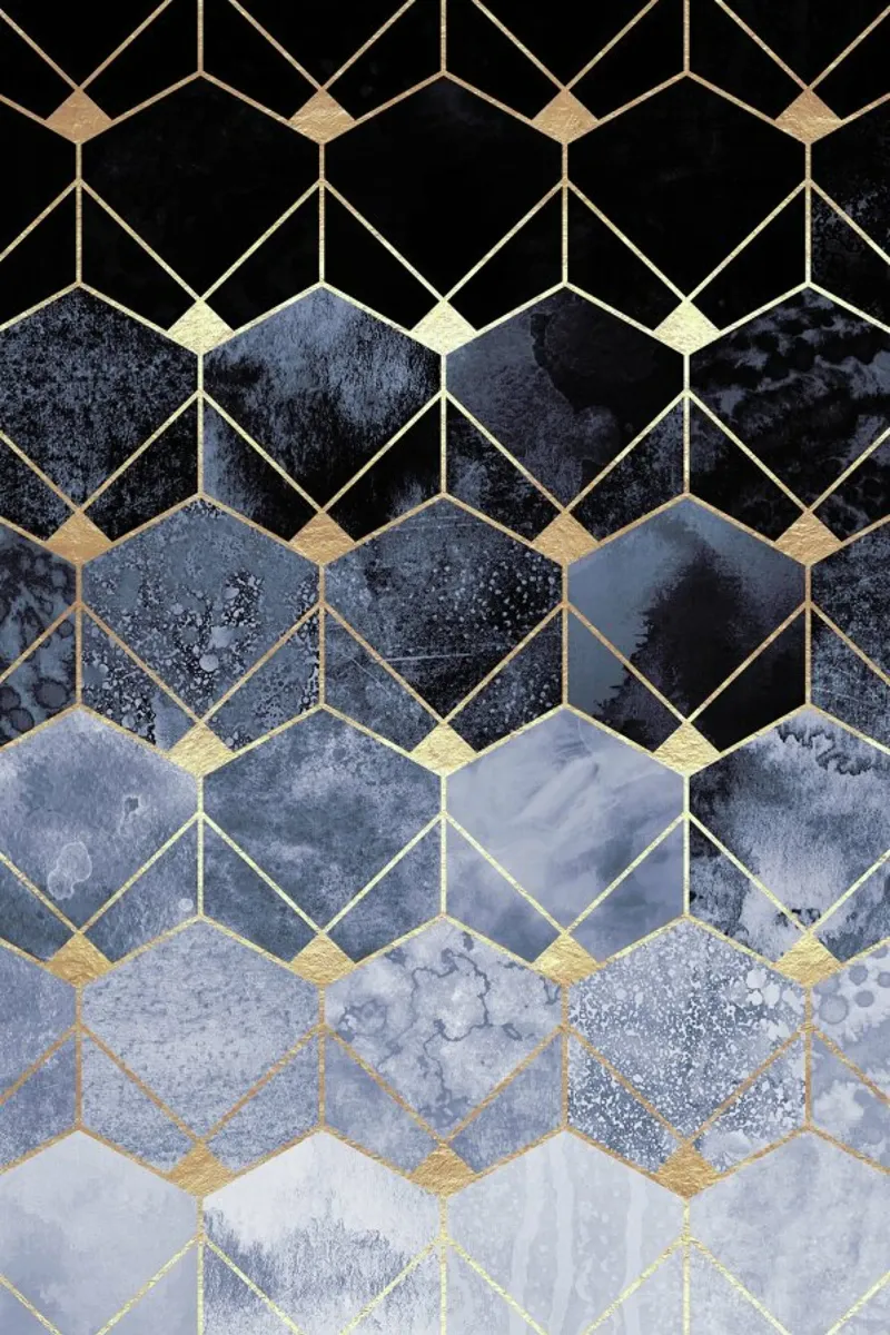 Blue Hexagons and Diamonds pellicola backlit da Elisabeth Fredriksson