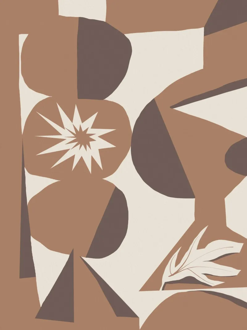 Mokka abstract decoratief 05 hahnemühle van Little Dean