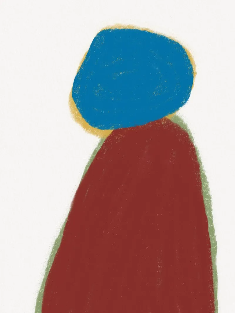 Blauer Fels roter Fels Poster von Little Dean
