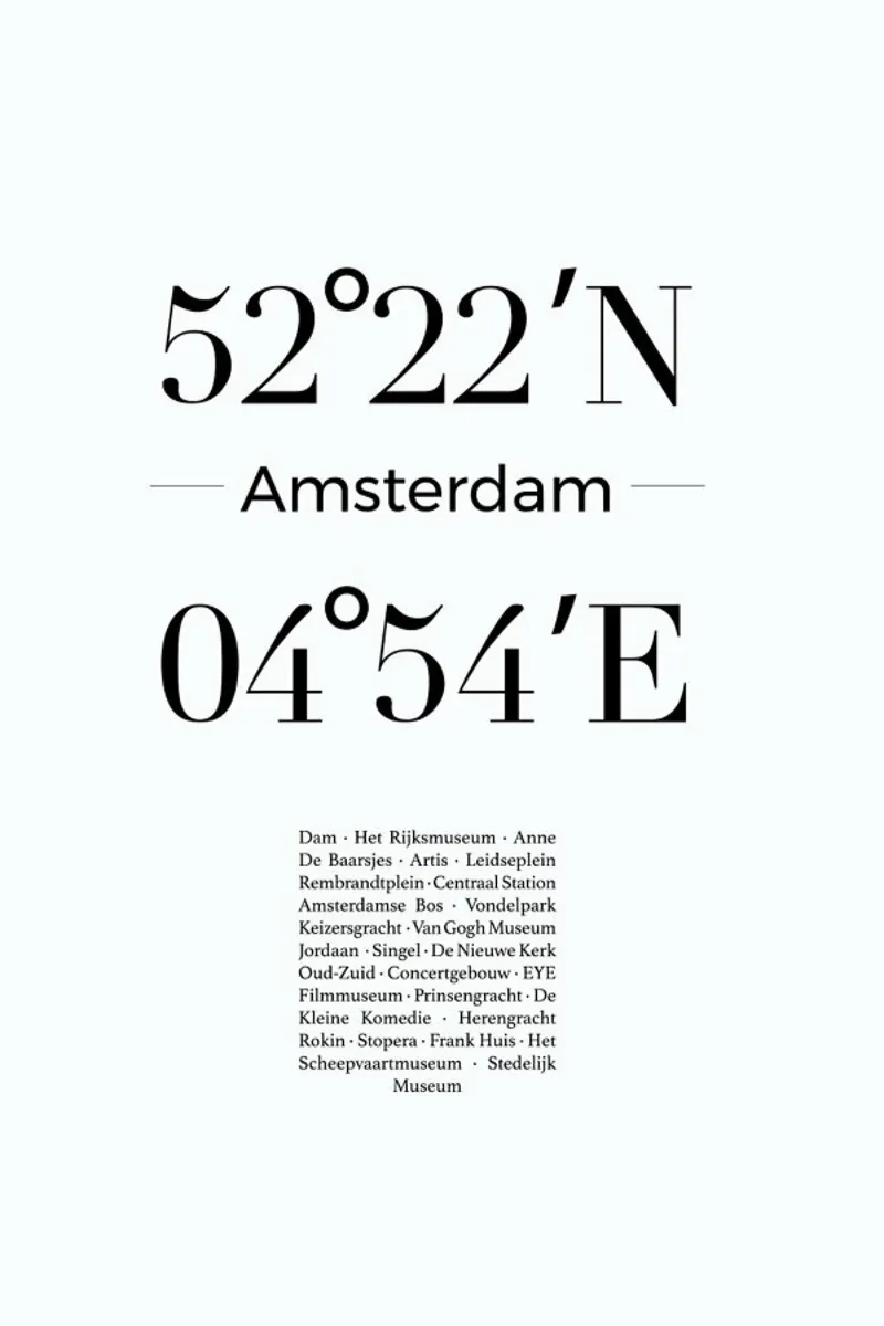 Amsterdam poster with wooden frame by Studio One