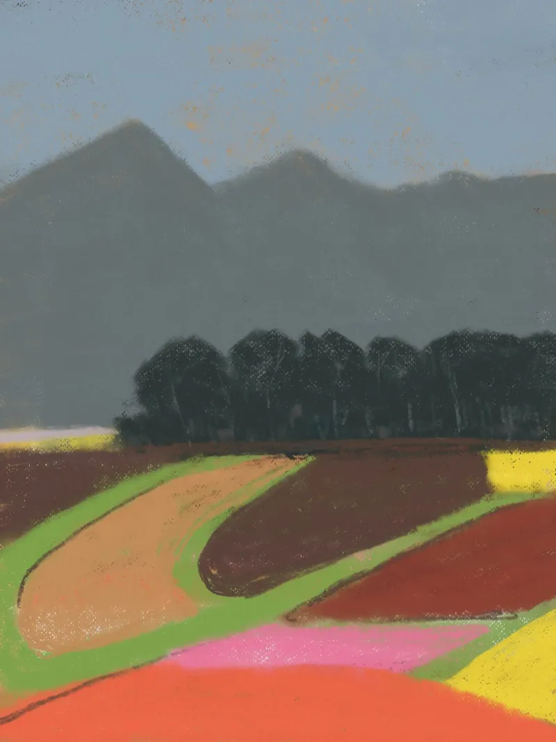 Campagna pastello poster con telaio in alluminio da Little Dean