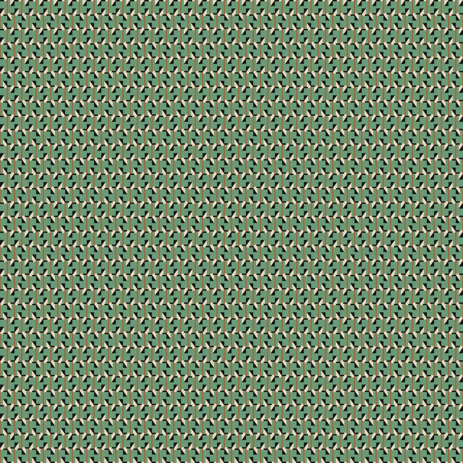 Geometrical retro green pattern canvas by Little Dean