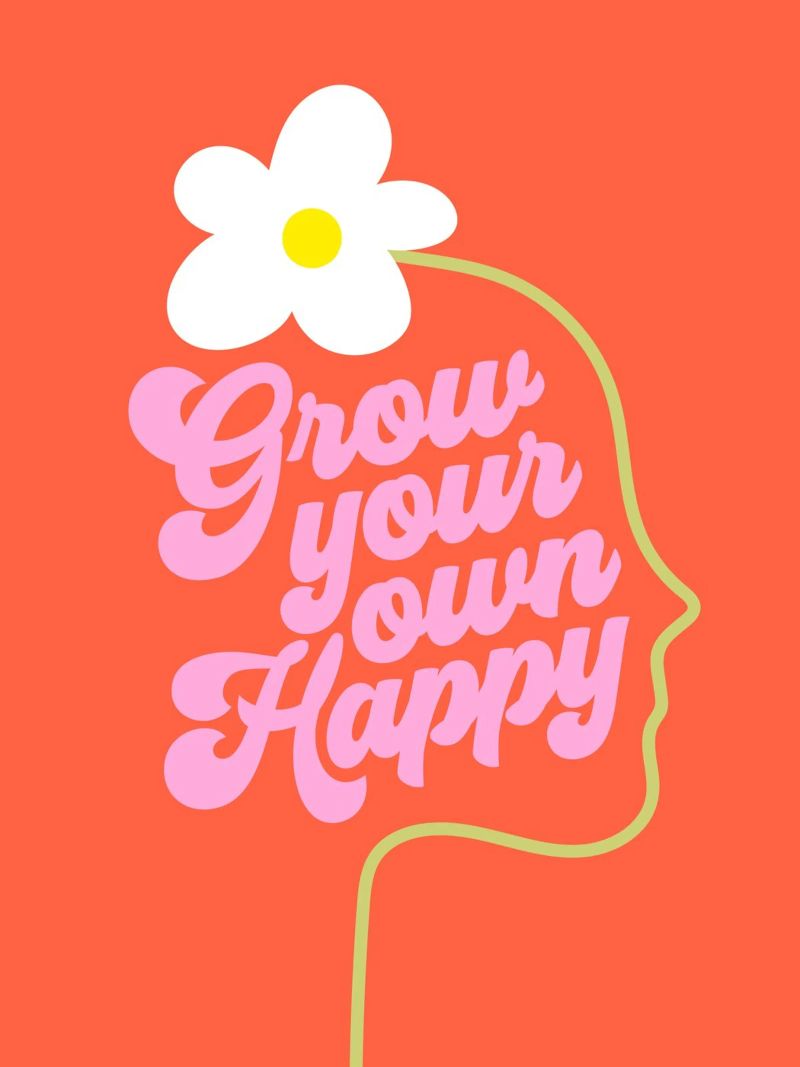 Wachsen Sie Ihre eigene Happy Motivational Typografie Poster von Dominique Vari Words