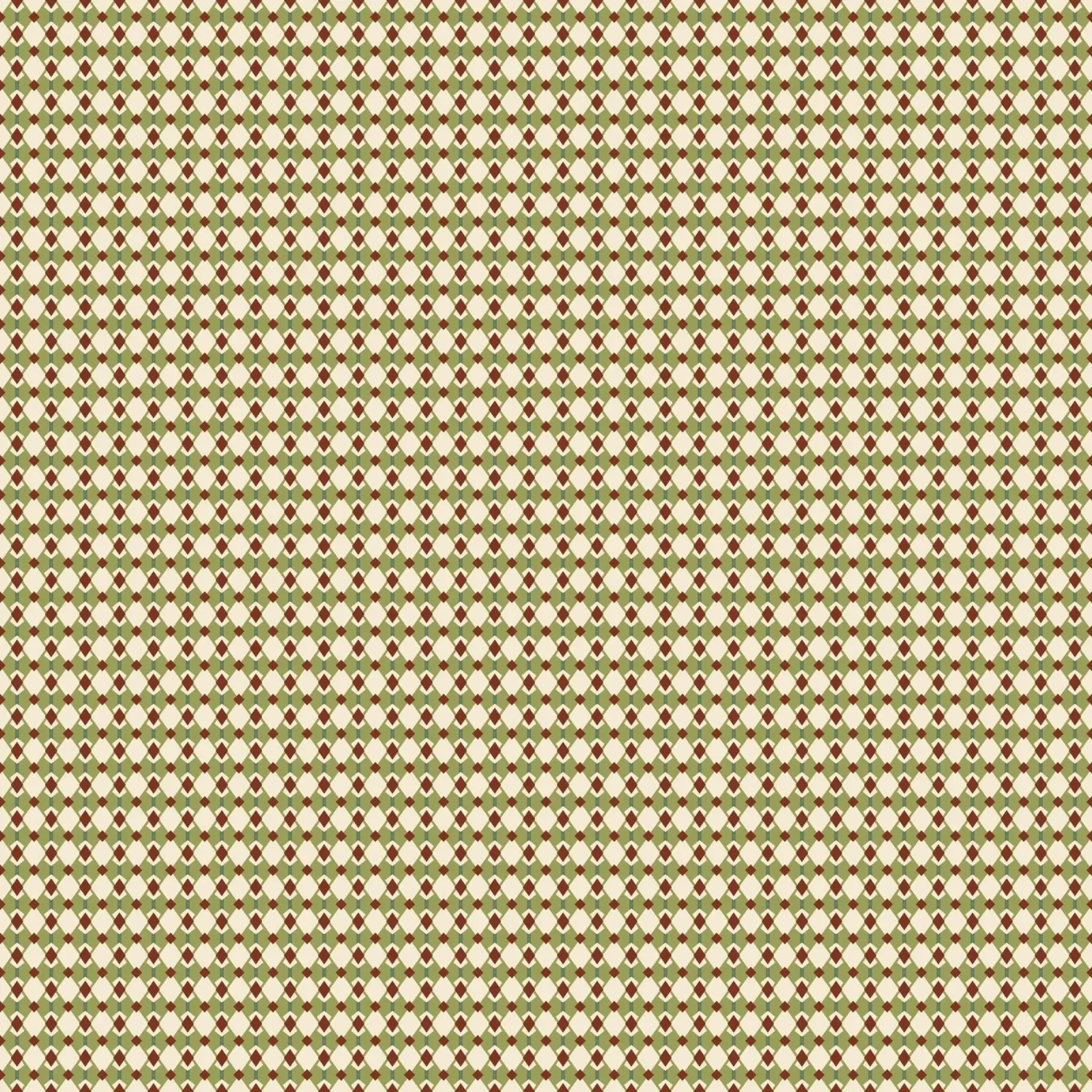 Diamond green and red seamless pattern canvas by Little Dean