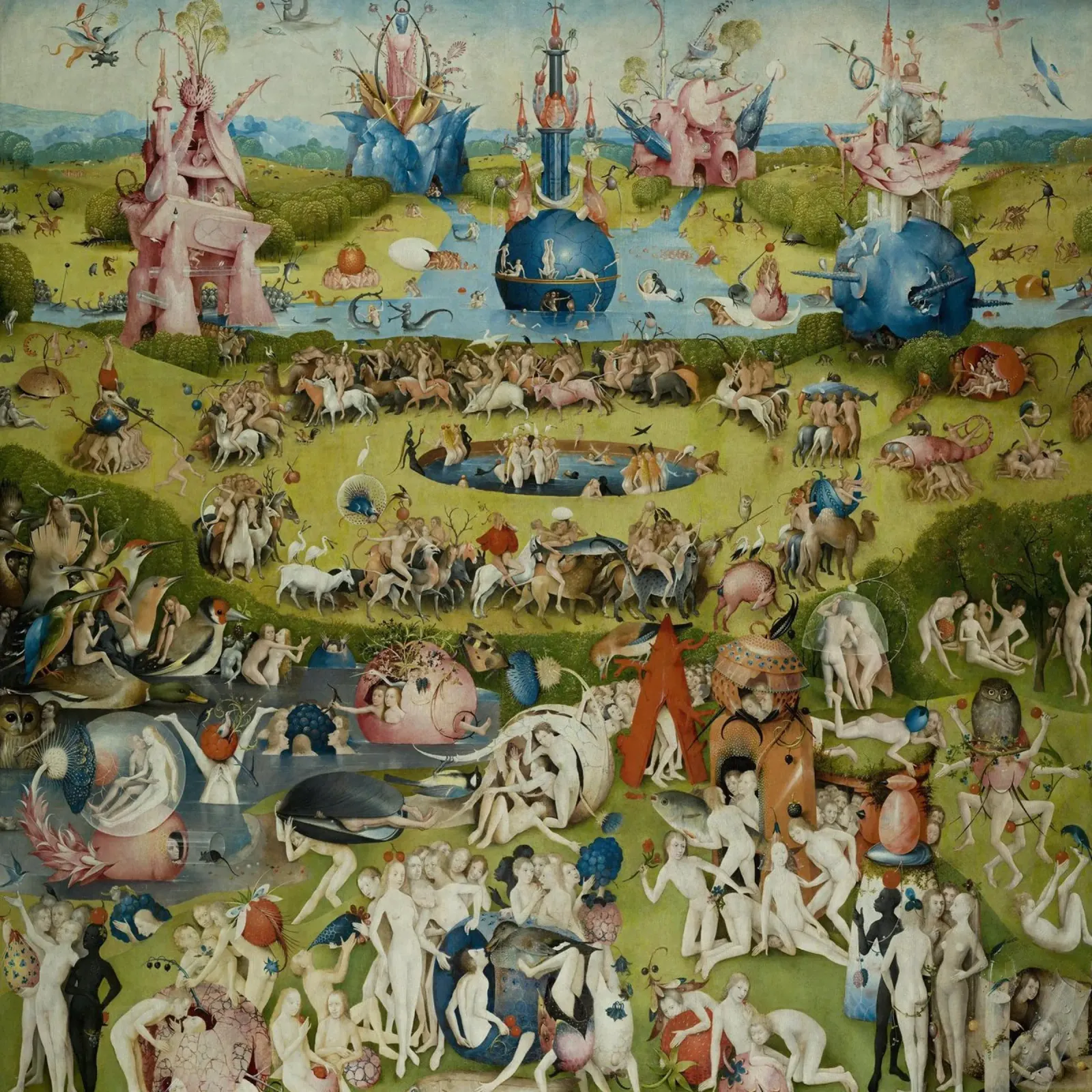 Hieronymus Bosch - Il giardino delle delizie poster con telaio in plastica da Timeless Artworks