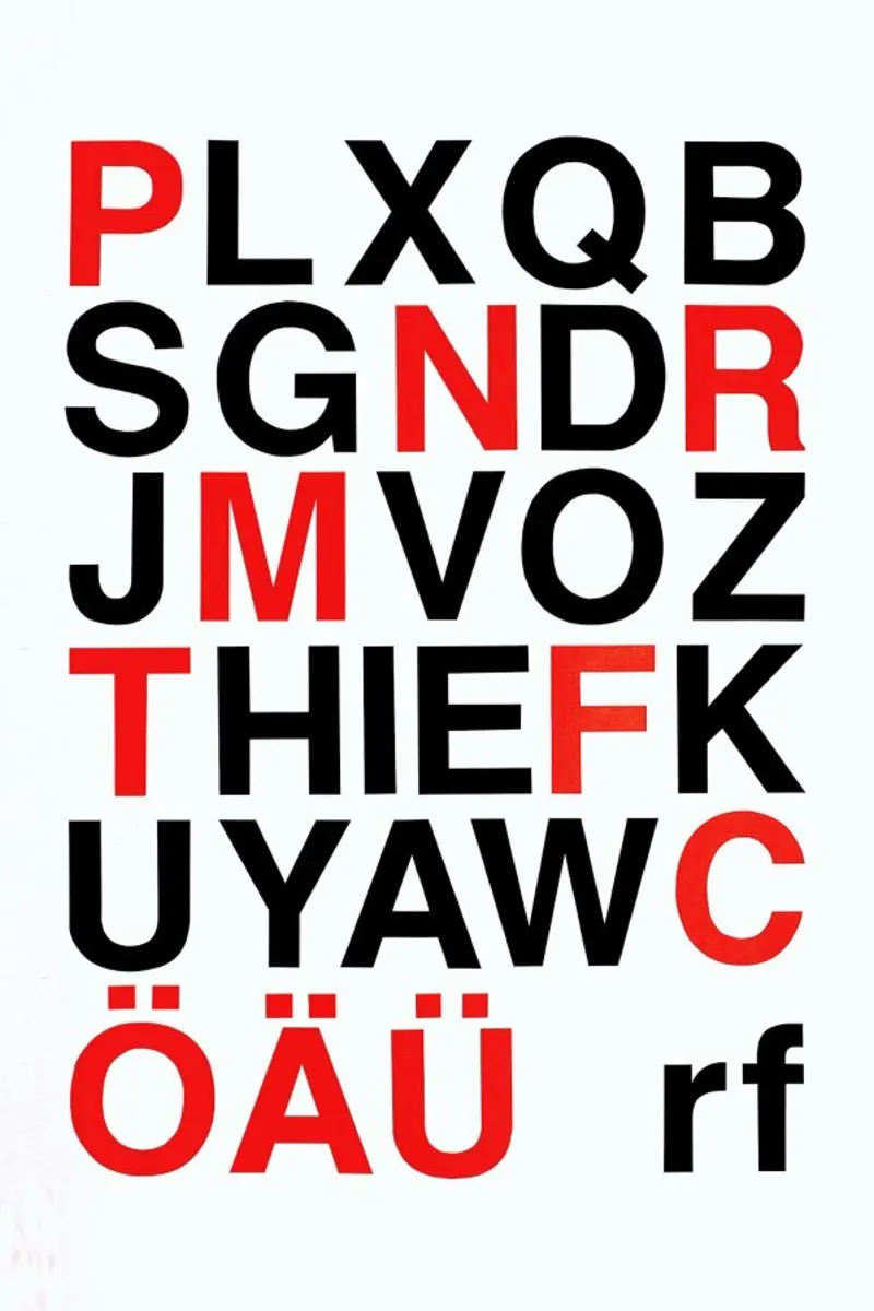 Alphabet Neon Red And Black pellicola backlit da Rosi Feist