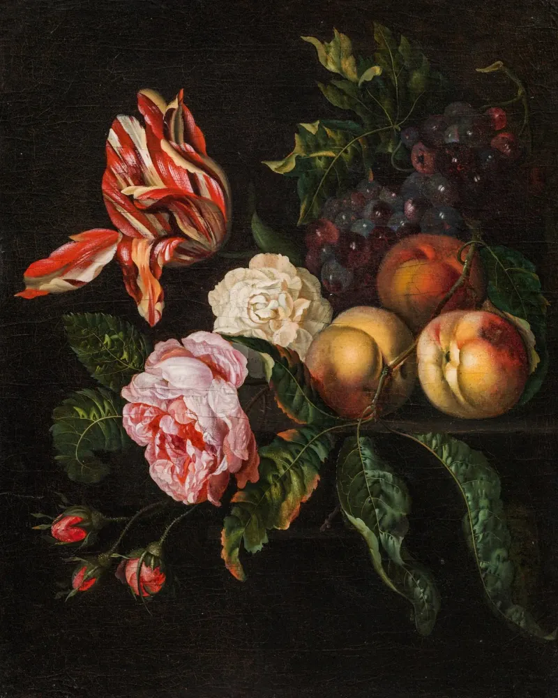 Ernest Stuven Natura morta con pesche alluminio dibond da Timeless Artworks