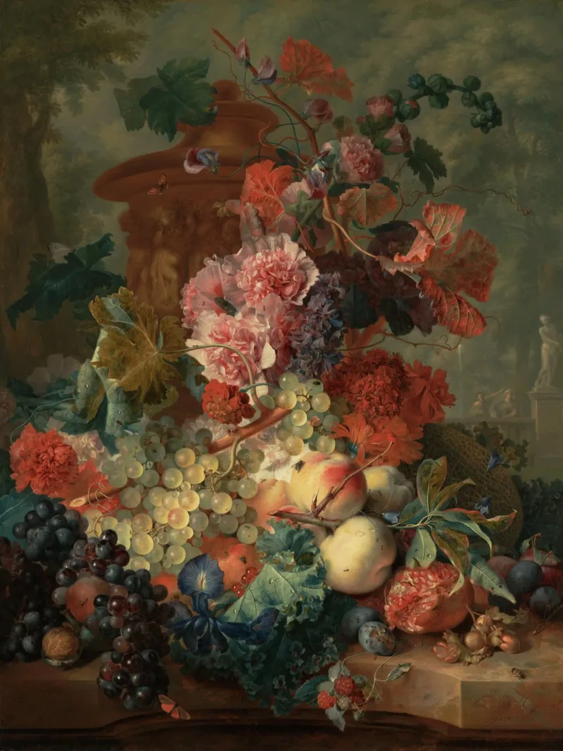 Jan van Huysum - Pezzo di frutta pellicola backlit da Timeless Artworks