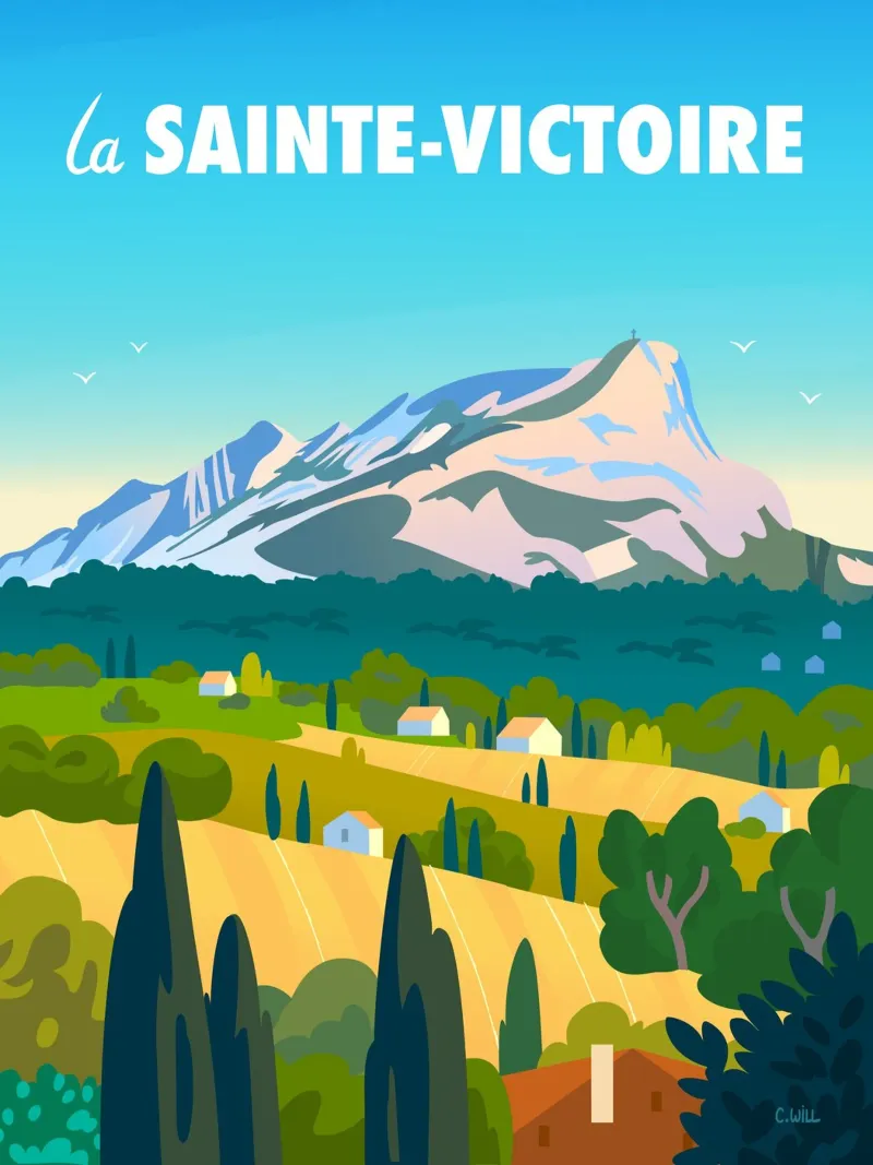 La Sainte-Victoire poster met aluminium frame van C.WILL